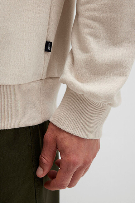 Erkek Bisiklet Yaka Sweat 0S10457-35111 Bej - Thumbnail