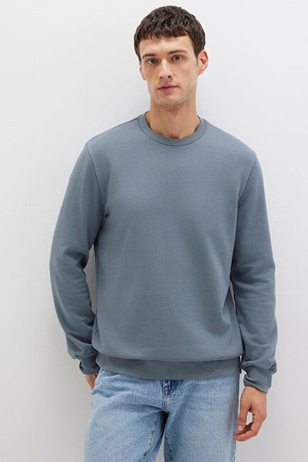 Erkek Bisiklet Yaka Sweat 0S10457-80889 Gri (1)