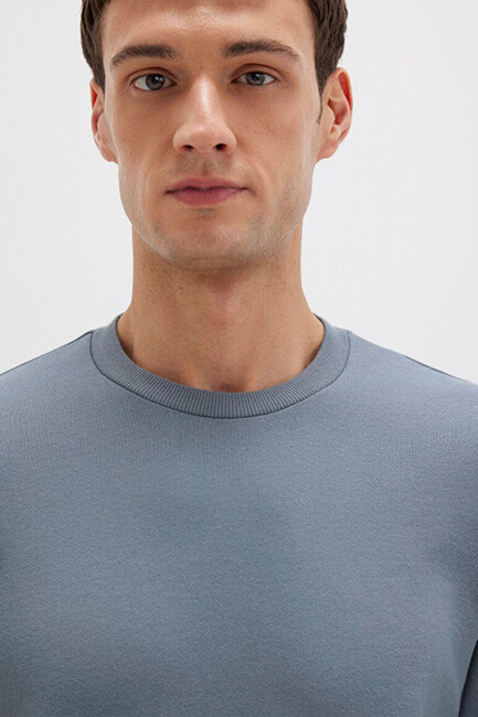 Erkek Bisiklet Yaka Sweat 0S10457-80889 Gri - Thumbnail