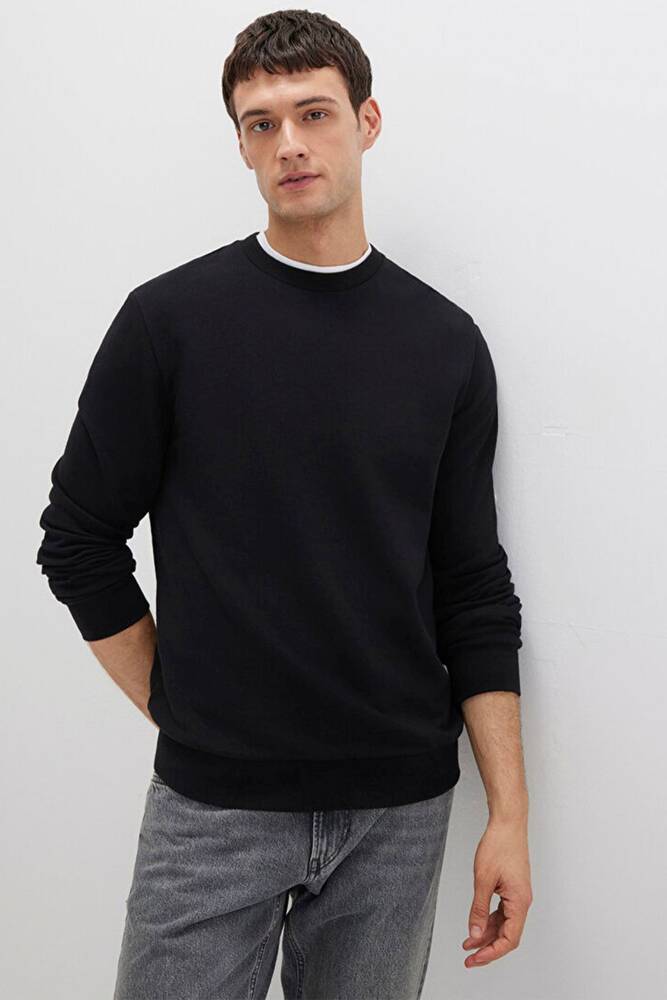 Erkek Bisiklet Yaka Sweat 0S10457-900 Siyah 