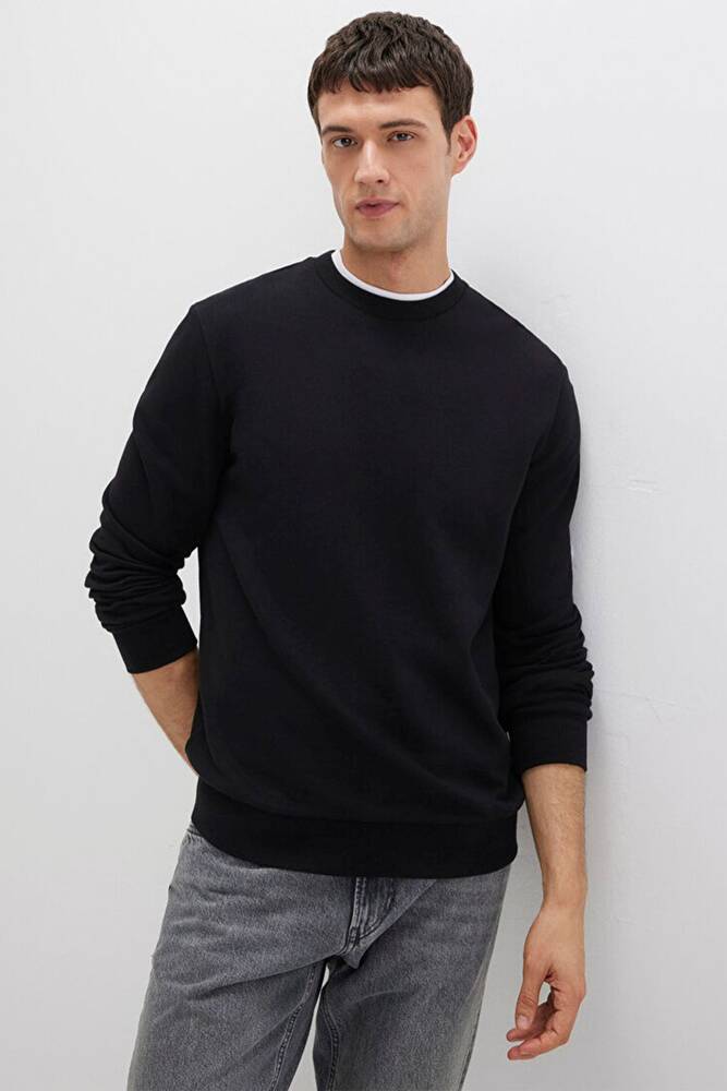 Erkek Bisiklet Yaka Sweat 0S10457-900 Siyah 