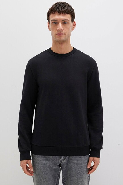 Erkek Bisiklet Yaka Sweat 0S10457-900 Siyah - Thumbnail