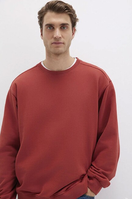 Erkek Bisiklet Yaka Sweat 0S10482-70457 Kırmızı (2)