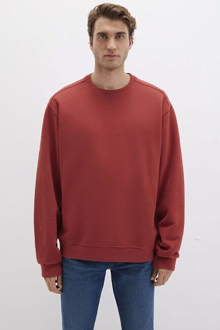 Erkek Bisiklet Yaka Sweat 0S10482-70457 Kırmızı (3)