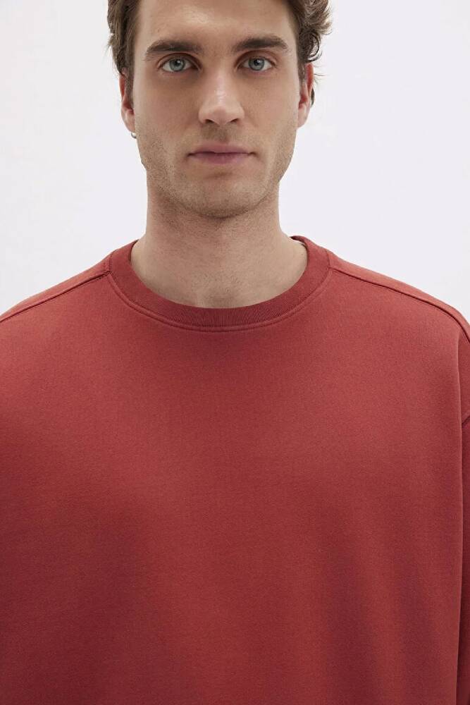 Erkek Bisiklet Yaka Sweat 0S10482-70457 Kırmızı 