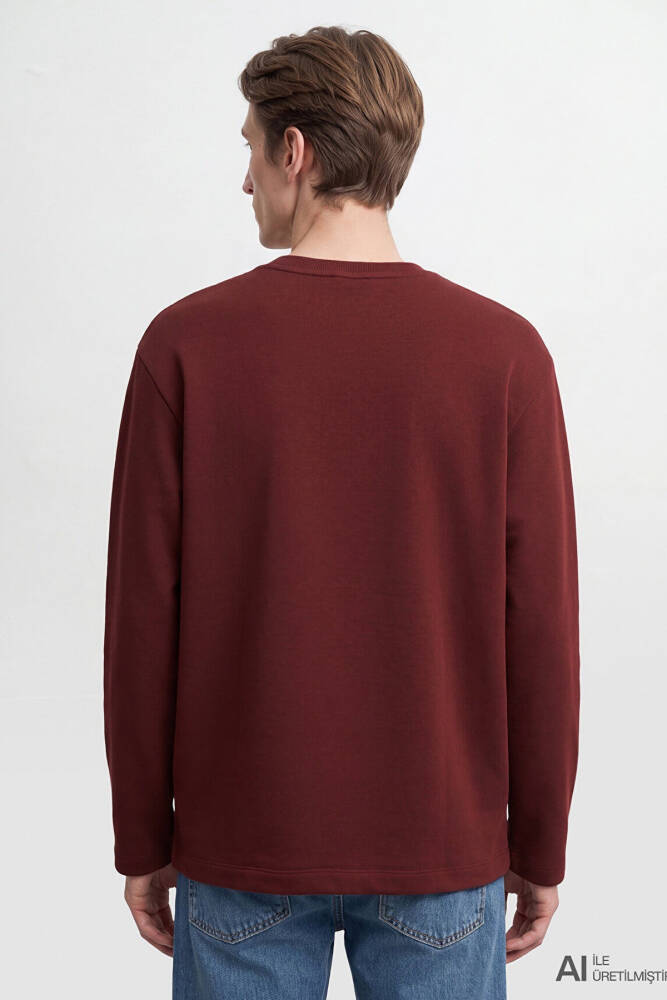 Erkek Bisiklet Yaka Sweat 0S20172-70409 Bordo  - 5