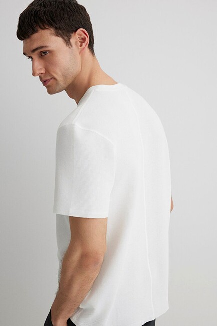 Erkek Bisiklet Yaka Tişört 0610277-70054 Beyaz (3)