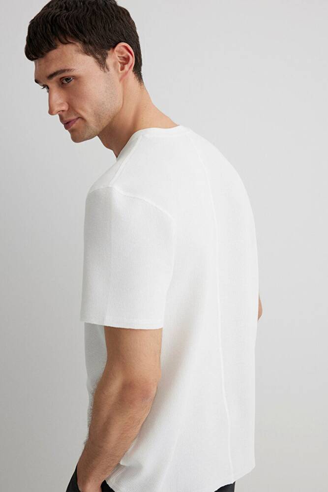 Erkek Bisiklet Yaka Tişört 0610277-70054 Beyaz 