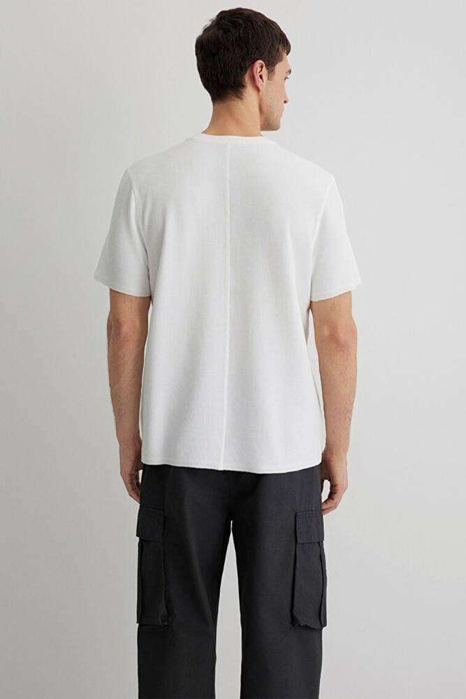 Erkek Bisiklet Yaka Tişört 0610277-70054 Beyaz 