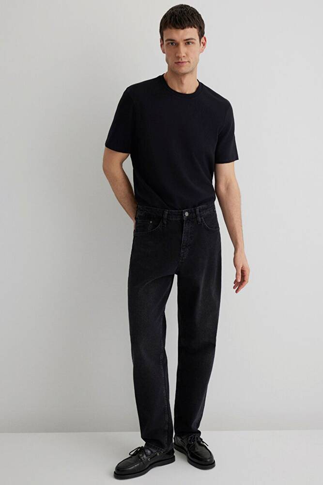 Erkek Bisiklet Yaka Tişört 0610277-900 Siyah 