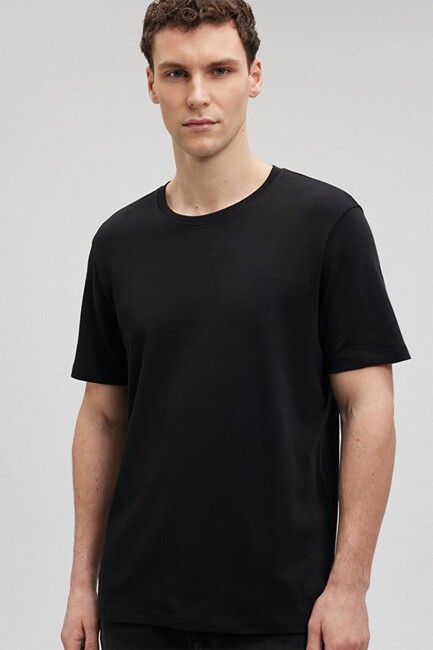 Erkek Bisiklet Yaka Tişört 0611108-900 Siyah (3)