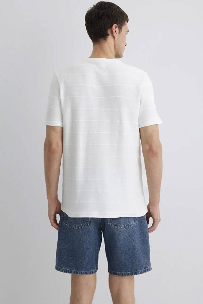 Erkek Bisiklet Yaka Tişört 0611409-70057 Beyaz 