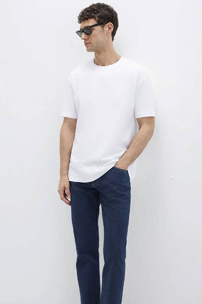 Erkek Bisiklet Yaka Tişört 0611596-620 Beyaz 