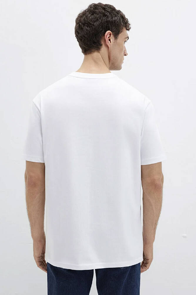 Erkek Bisiklet Yaka Tişört 0611596-620 Beyaz 