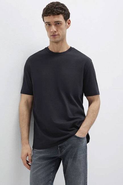 Erkek Bisiklet Yaka Tişört 0611596-900 Siyah (1)