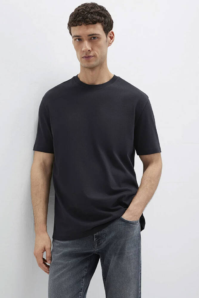 Erkek Bisiklet Yaka Tişört 0611596-900 Siyah 