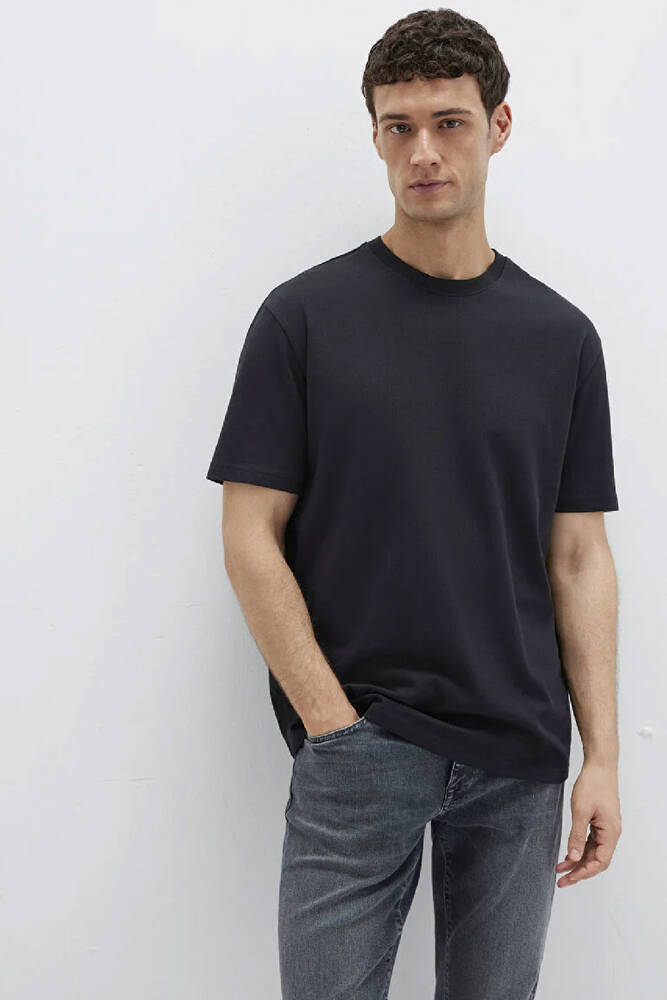 Erkek Bisiklet Yaka Tişört 0611596-900 Siyah 