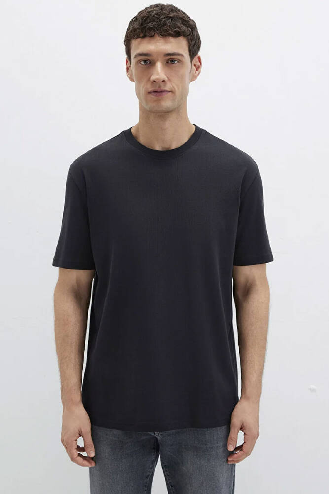 Erkek Bisiklet Yaka Tişört 0611596-900 Siyah 