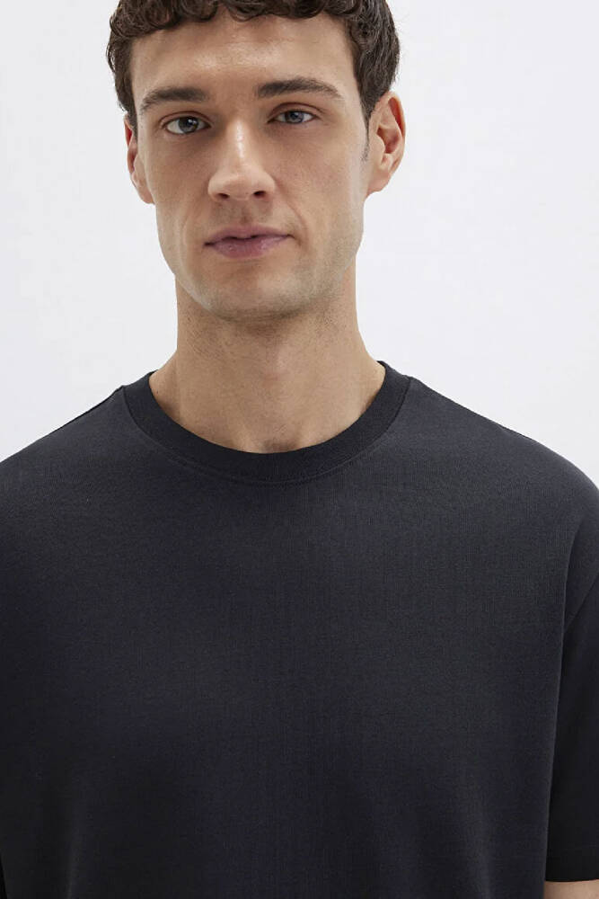 Erkek Bisiklet Yaka Tişört 0611596-900 Siyah 