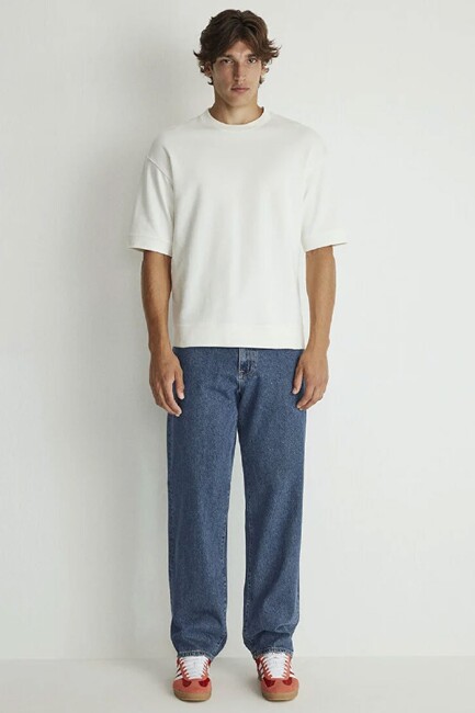 Erkek Bisiklet Yaka Tişört 0611614-70057 Ekru (3)