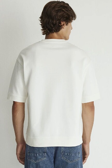 Erkek Bisiklet Yaka Tişört 0611614-70057 Ekru - Thumbnail