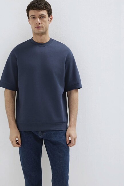 Erkek Bisiklet Yaka Tişört 0611614-70490 Lacivert (1)