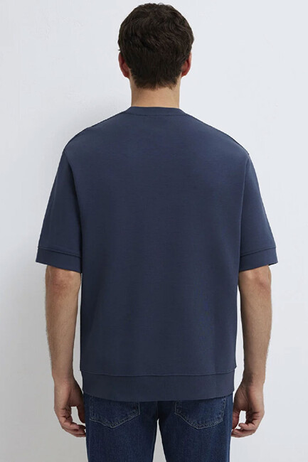 Erkek Bisiklet Yaka Tişört 0611614-70490 Lacivert - Thumbnail