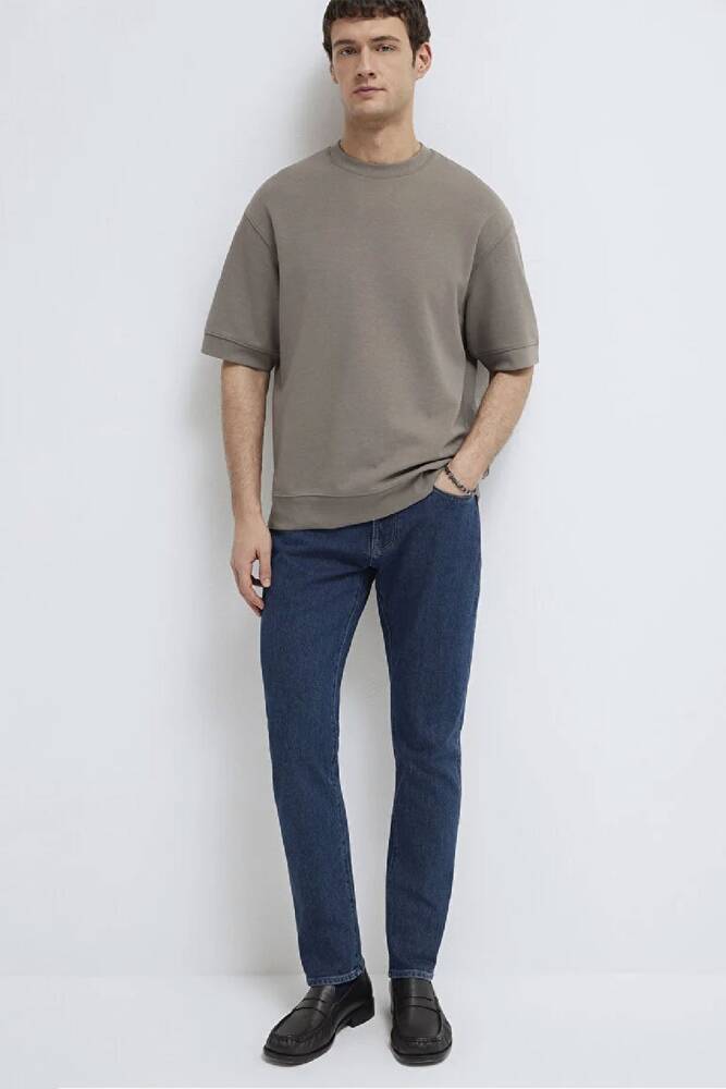 Erkek Bisiklet Yaka Tişört 0611614-87875 Bej 