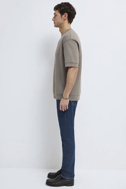 Erkek Bisiklet Yaka Tişört 0611614-87875 Bej - Thumbnail