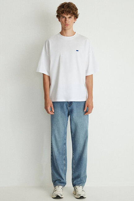 Erkek Bisiklet Yaka Tişört 0611931-620 Beyaz (2)