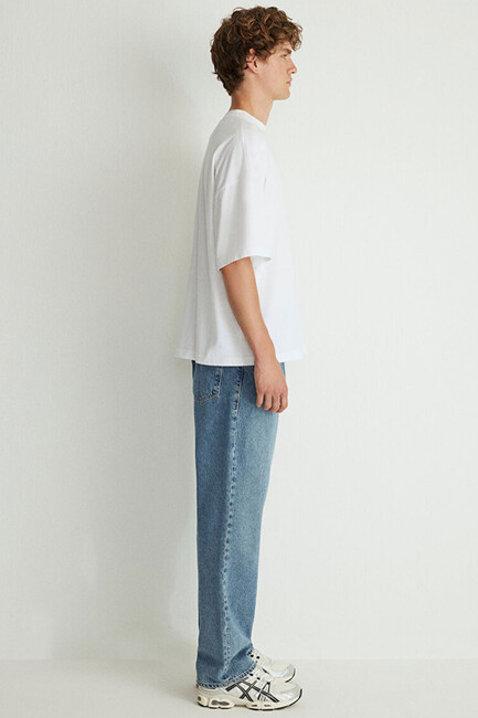 Erkek Bisiklet Yaka Tişört 0611931-620 Beyaz (3)