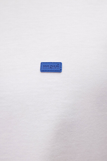 Erkek Bisiklet Yaka Tişört 0611931-620 Beyaz - Thumbnail