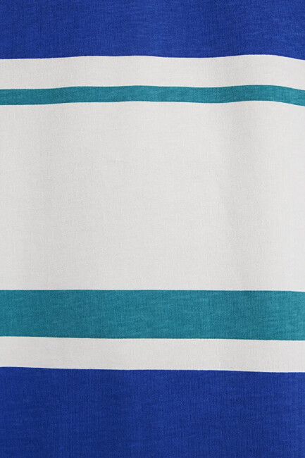 Erkek Blok Çizgili Tişört 0613331-70057 Ekru - Thumbnail