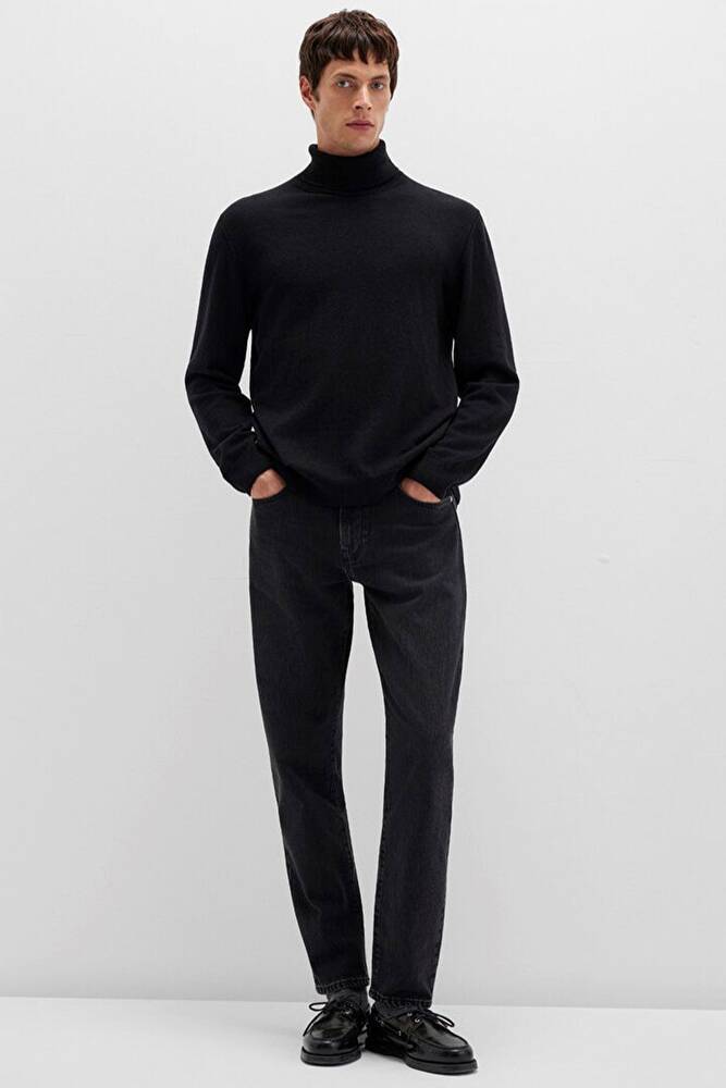 Erkek Boğazlı Kazak 0710372-900 Siyah 