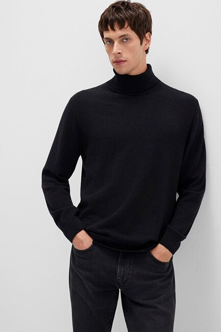 Erkek Boğazlı Kazak 0710372-900 Siyah (3)