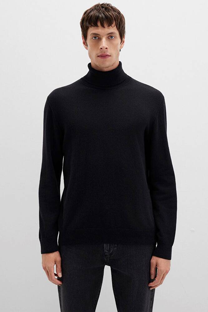 Erkek Boğazlı Kazak 0710372-900 Siyah 