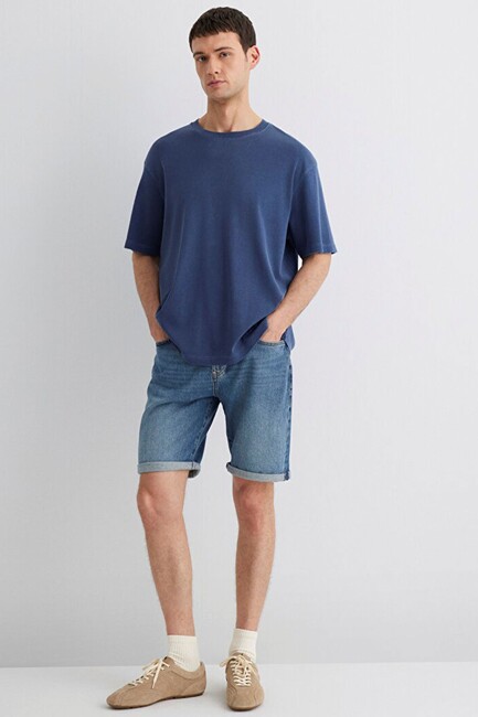 Erkek Brain 90's Denim Şort 0418487835 Mavi (1)
