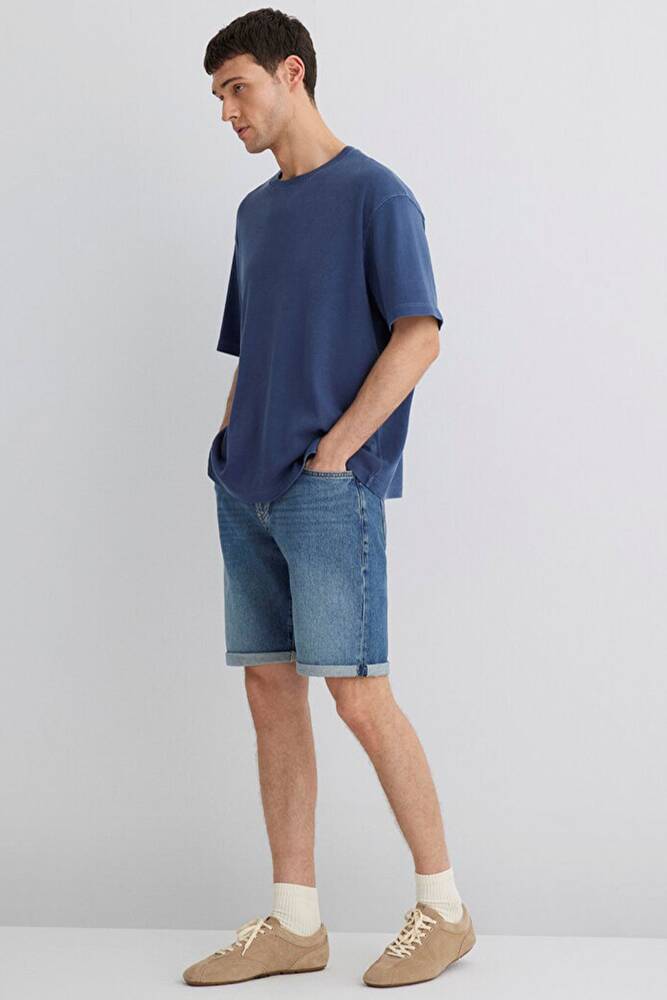 Erkek Brain 90's Denim Şort 0418487835 Mavi 