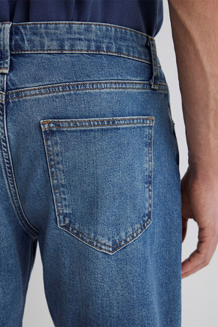 Erkek Brain 90's Denim Şort 0418487835 Mavi - Thumbnail