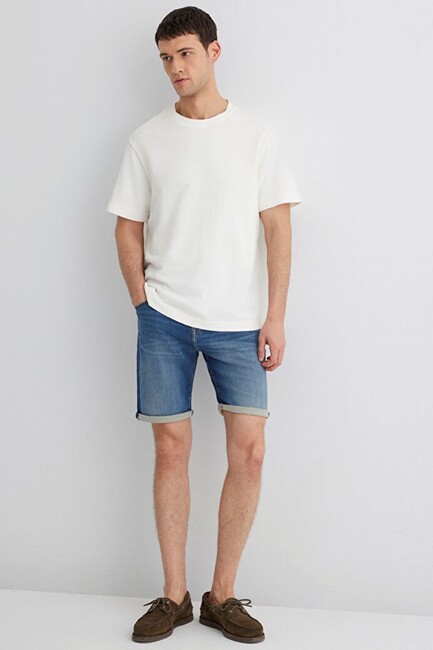 Erkek Brain Sporty Denim Şort 0418490389 Mavi (1)