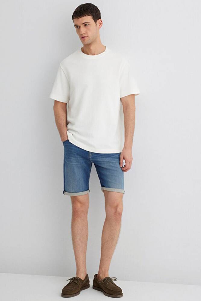 Erkek Brain Sporty Denim Şort 0418490389 Mavi 