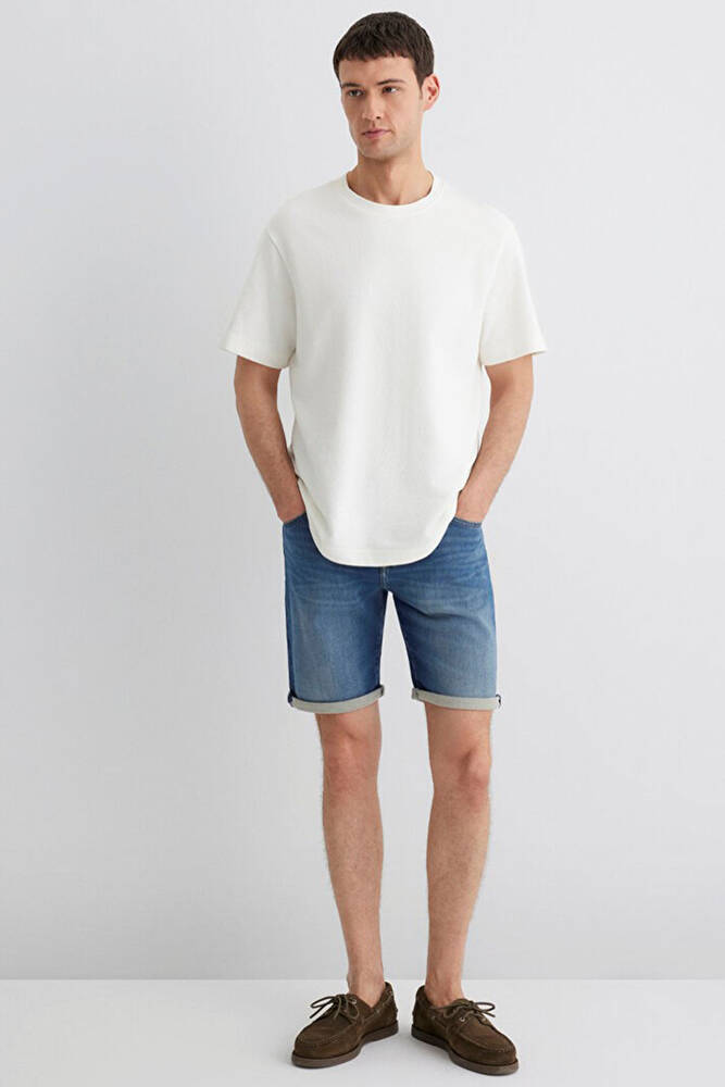 Erkek Brain Sporty Denim Şort 0418490389 Mavi 