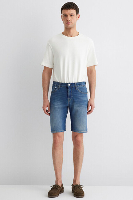 Erkek Brain Sporty Denim Şort 0418490389 Mavi (3)