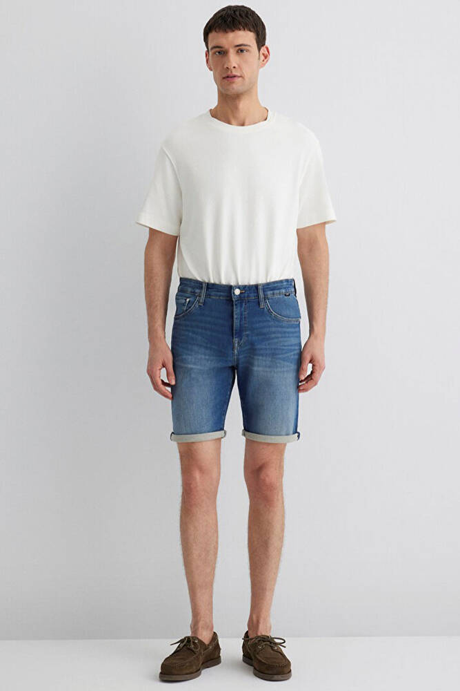 Erkek Brain Sporty Denim Şort 0418490389 Mavi 