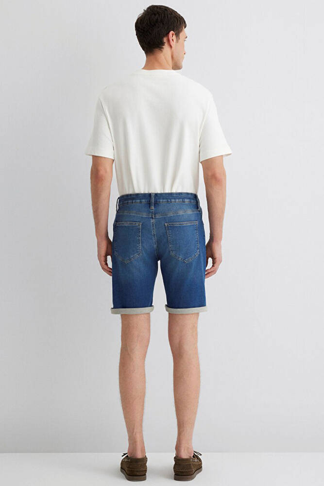 Erkek Brain Sporty Denim Şort 0418490389 Mavi 