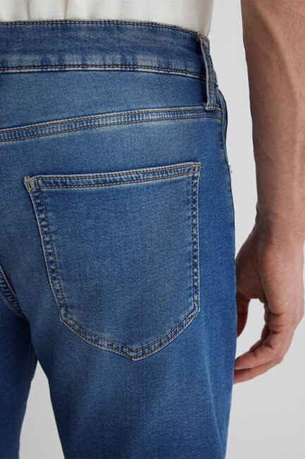 Erkek Brain Sporty Denim Şort 0418490389 Mavi - Thumbnail