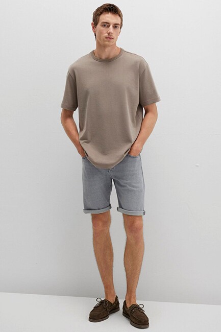 Erkek Brıan Comfort Jean Şort 0418489820 Gri (1)