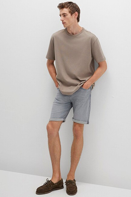 Erkek Brıan Comfort Jean Şort 0418489820 Gri (2)