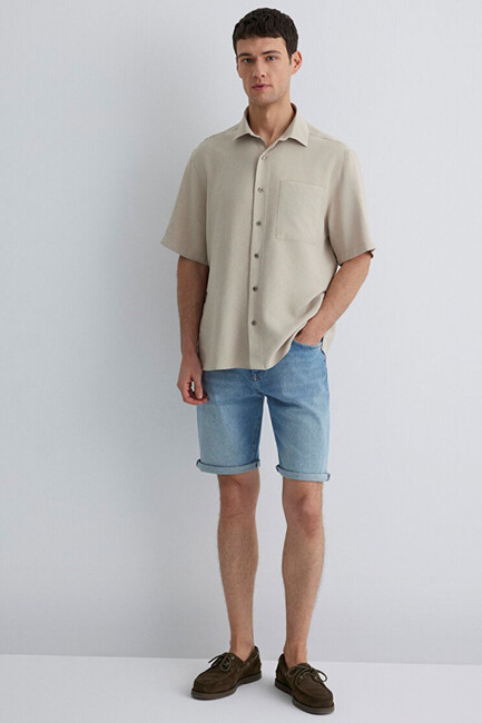 Erkek Brian Lt Street Comfort Jean Şort 0418481309 Mavi (3)