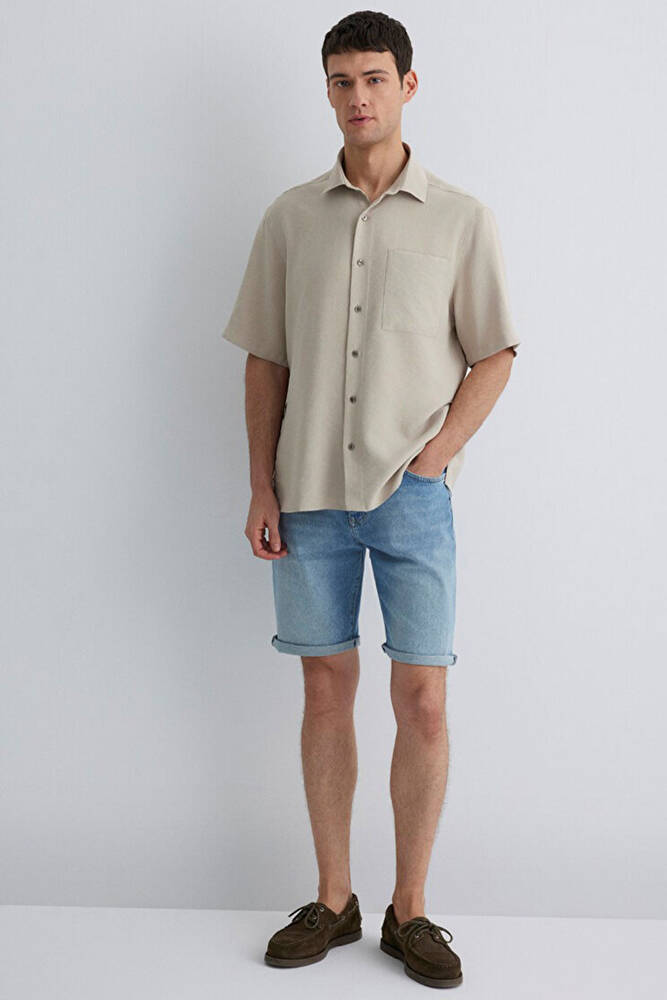 Erkek Brian Lt Street Comfort Jean Şort 0418481309 Mavi 